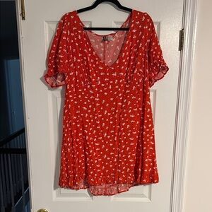 H&M Coral Floral Sleeveless Top